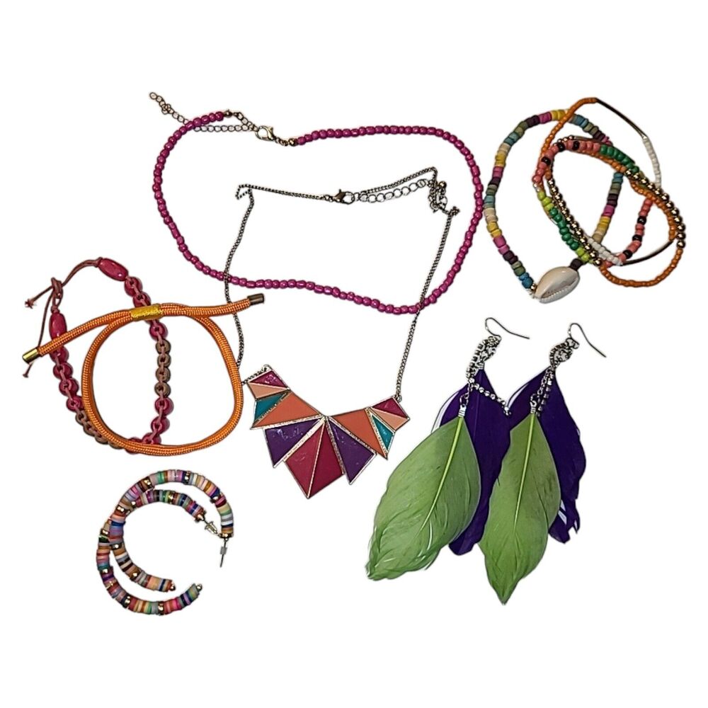 11 Piece‎ Colorful Fun Summertime Fashion Jewelry Lot - Picture 2 of 8